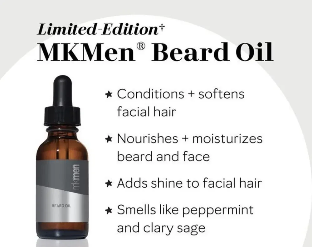 Mary Kay MK MEN Beard Oil 1oz Glass Bottle New In Box Limited Edition 174572